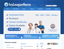 Tablet Screenshot of ivyleaguenurse.com
